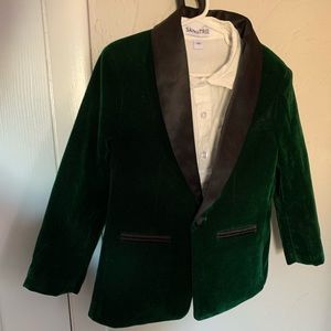 Toddler 4T velvet green jacket and dress pants
